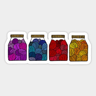 Yarn filled jars Sticker